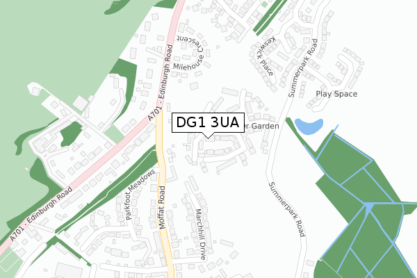 DG1 3UA map - large scale - OS Open Zoomstack (Ordnance Survey)