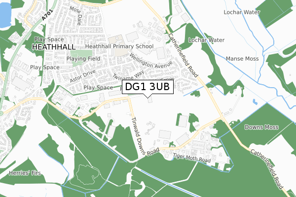 DG1 3UB map - small scale - OS Open Zoomstack (Ordnance Survey)