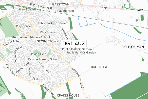 DG1 4UX map - small scale - OS Open Zoomstack (Ordnance Survey)