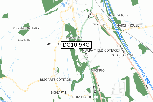 DG10 9RG map - small scale - OS Open Zoomstack (Ordnance Survey)