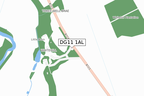 DG11 1AL map - large scale - OS Open Zoomstack (Ordnance Survey)