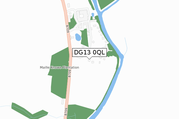DG13 0QL map - large scale - OS Open Zoomstack (Ordnance Survey)