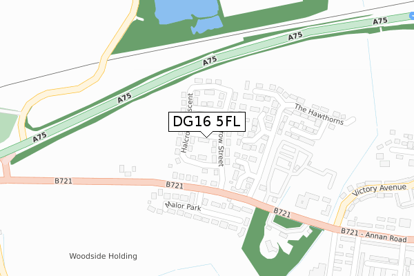 DG16 5FL map - large scale - OS Open Zoomstack (Ordnance Survey)