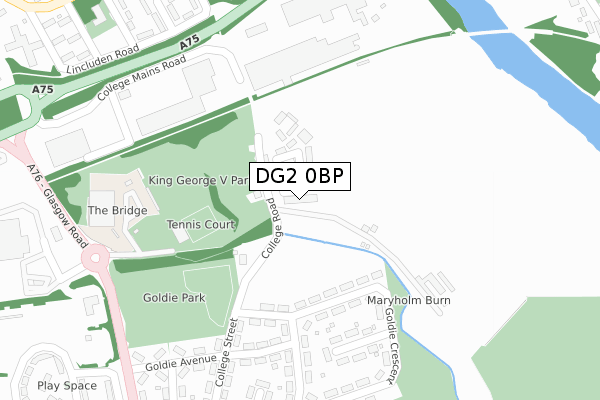 DG2 0BP map - large scale - OS Open Zoomstack (Ordnance Survey)
