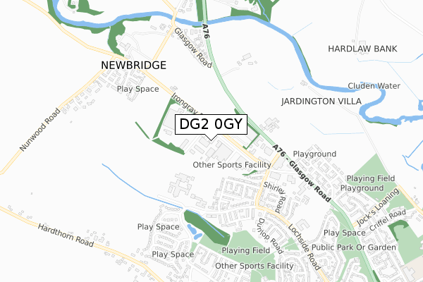 DG2 0GY map - small scale - OS Open Zoomstack (Ordnance Survey)