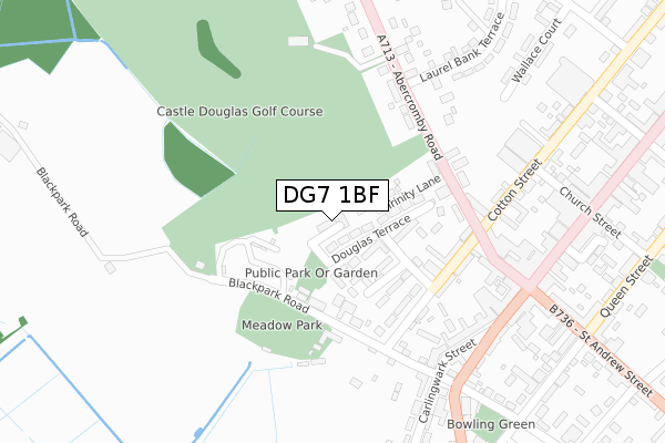 DG7 1BF map - large scale - OS Open Zoomstack (Ordnance Survey)