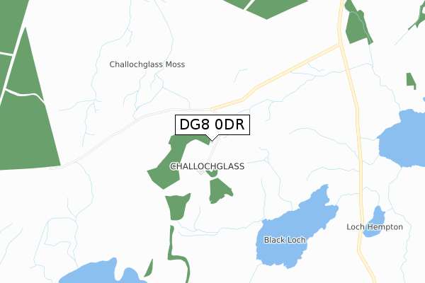 DG8 0DR map - small scale - OS Open Zoomstack (Ordnance Survey)