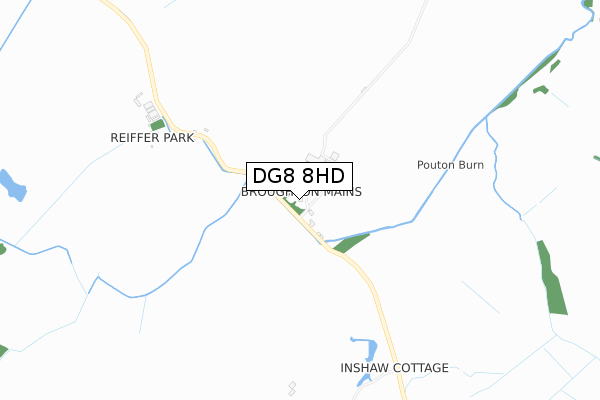 DG8 8HD map - small scale - OS Open Zoomstack (Ordnance Survey)