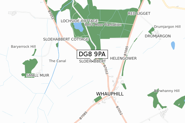 DG8 9PA map - small scale - OS Open Zoomstack (Ordnance Survey)