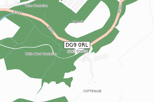 DG9 0RL map - large scale - OS Open Zoomstack (Ordnance Survey)