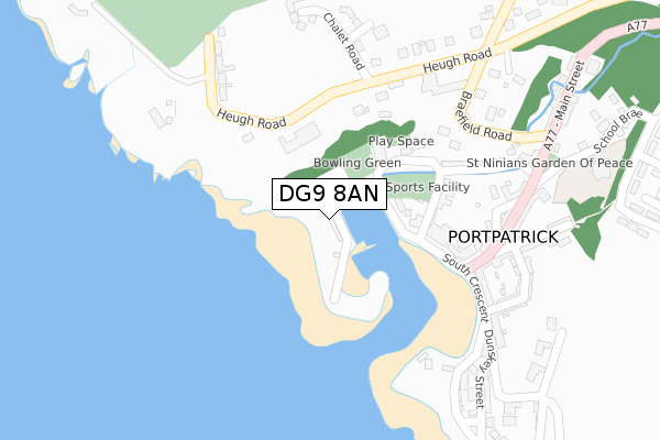 DG9 8AN map - large scale - OS Open Zoomstack (Ordnance Survey)