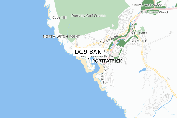 DG9 8AN map - small scale - OS Open Zoomstack (Ordnance Survey)