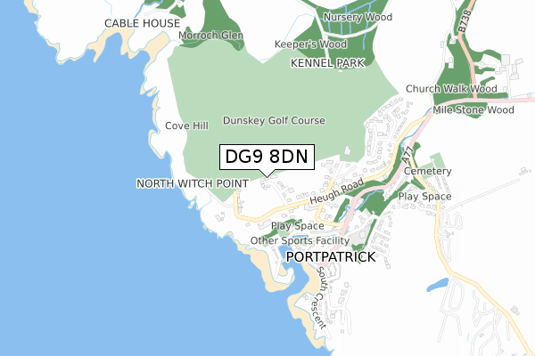 DG9 8DN map - small scale - OS Open Zoomstack (Ordnance Survey)