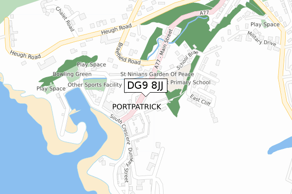 DG9 8JJ map - large scale - OS Open Zoomstack (Ordnance Survey)