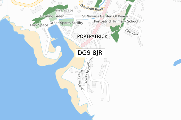 DG9 8JR map - large scale - OS Open Zoomstack (Ordnance Survey)