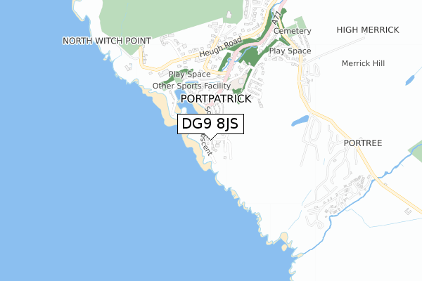 DG9 8JS map - small scale - OS Open Zoomstack (Ordnance Survey)