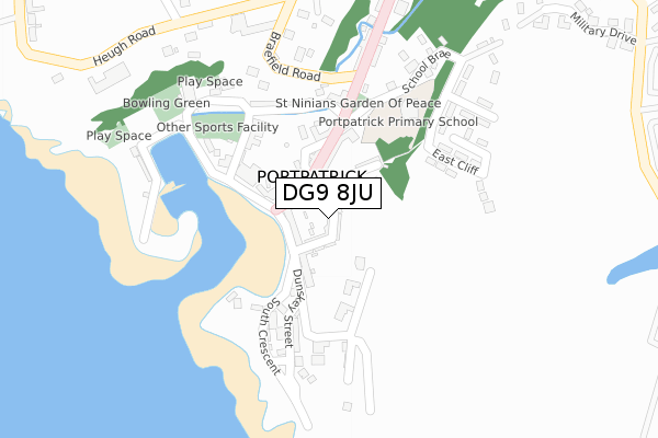 DG9 8JU map - large scale - OS Open Zoomstack (Ordnance Survey)
