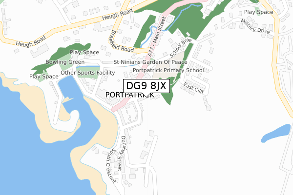 DG9 8JX map - large scale - OS Open Zoomstack (Ordnance Survey)