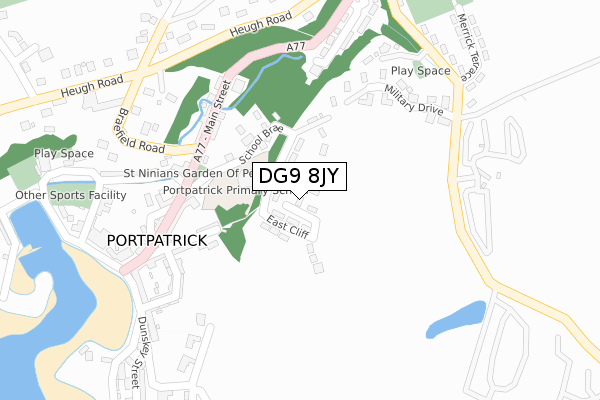 DG9 8JY map - large scale - OS Open Zoomstack (Ordnance Survey)