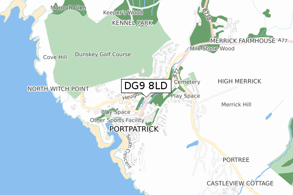 DG9 8LD map - small scale - OS Open Zoomstack (Ordnance Survey)