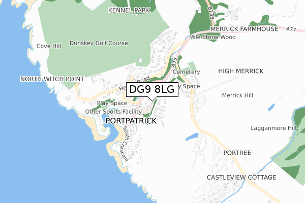 DG9 8LG map - small scale - OS Open Zoomstack (Ordnance Survey)