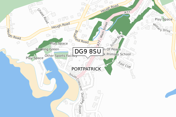 DG9 8SU map - large scale - OS Open Zoomstack (Ordnance Survey)