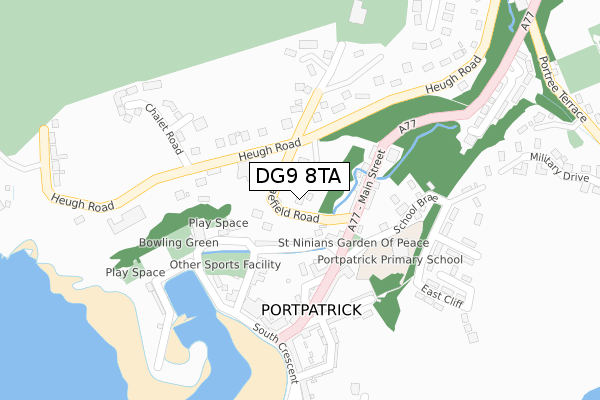 DG9 8TA map - large scale - OS Open Zoomstack (Ordnance Survey)