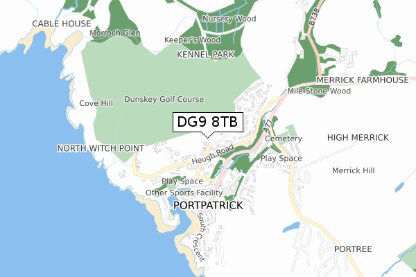 DG9 8TB map - small scale - OS Open Zoomstack (Ordnance Survey)