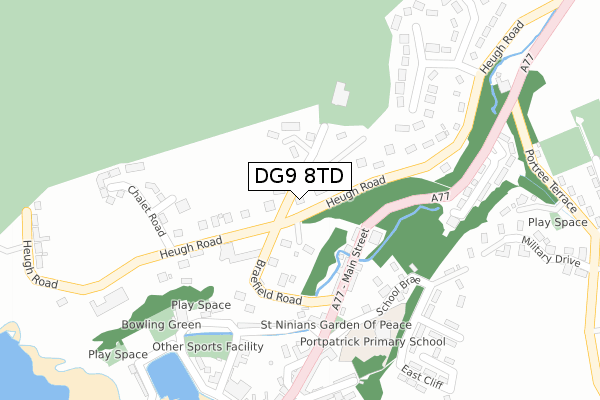 DG9 8TD map - large scale - OS Open Zoomstack (Ordnance Survey)