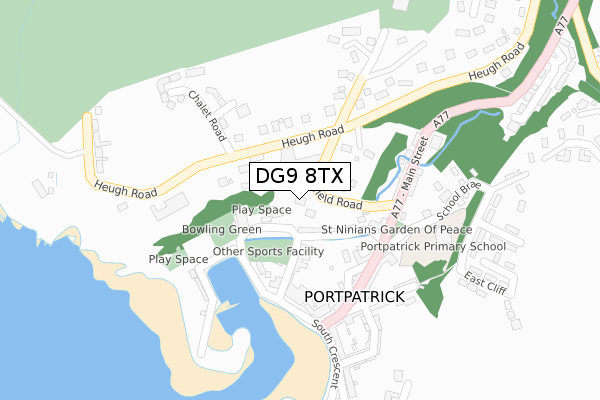 DG9 8TX map - large scale - OS Open Zoomstack (Ordnance Survey)