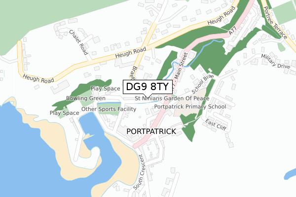 DG9 8TY map - large scale - OS Open Zoomstack (Ordnance Survey)