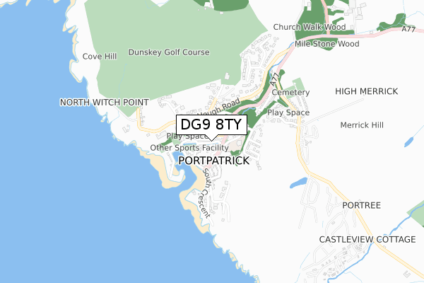 DG9 8TY map - small scale - OS Open Zoomstack (Ordnance Survey)