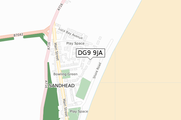 DG9 9JA map - large scale - OS Open Zoomstack (Ordnance Survey)
