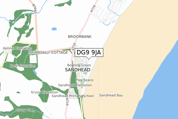 DG9 9JA map - small scale - OS Open Zoomstack (Ordnance Survey)