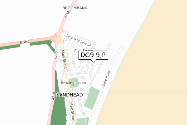 DG9 9JP map - large scale - OS Open Zoomstack (Ordnance Survey)