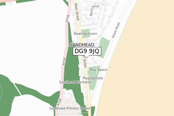 DG9 9JQ map - large scale - OS Open Zoomstack (Ordnance Survey)