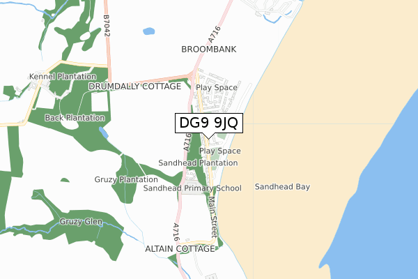 DG9 9JQ map - small scale - OS Open Zoomstack (Ordnance Survey)