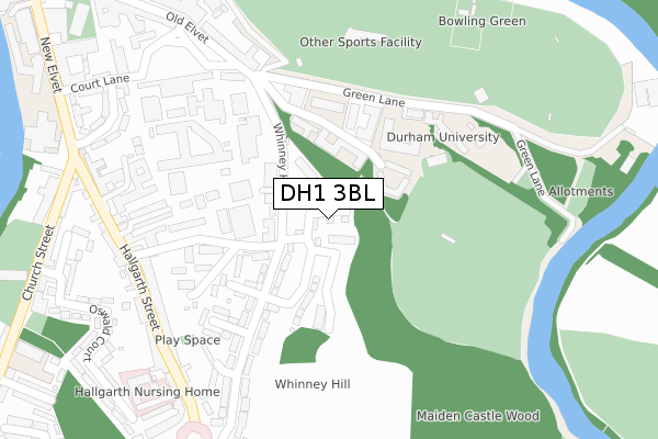 DH1 3BL map - large scale - OS Open Zoomstack (Ordnance Survey) DH1 3BL map - large scale - OS Open Zoomstack (Ordnance Survey)