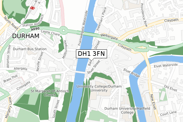 DH1 3FN map - large scale - OS Open Zoomstack (Ordnance Survey) DH1 3FN map - large scale - OS Open Zoomstack (Ordnance Survey)