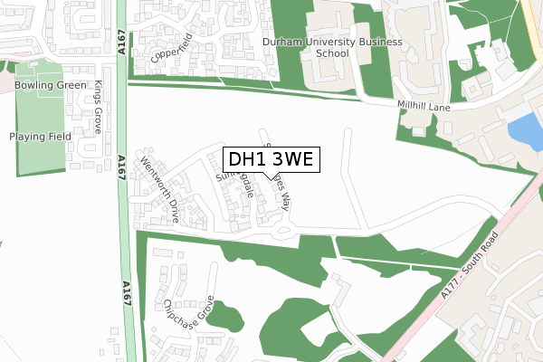 DH1 3WE map - large scale - OS Open Zoomstack (Ordnance Survey) DH1 3WE map - large scale - OS Open Zoomstack (Ordnance Survey)