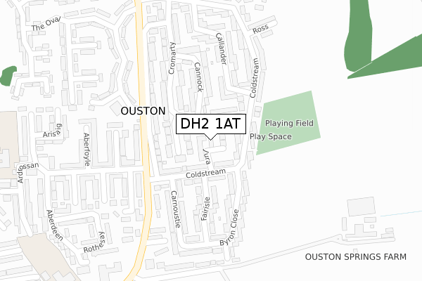 DH2 1AT map - large scale - OS Open Zoomstack (Ordnance Survey)
