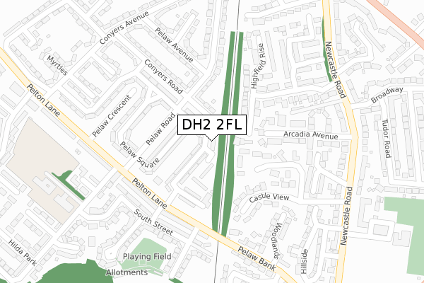 DH2 2FL map - large scale - OS Open Zoomstack (Ordnance Survey) DH2 2FL map - large scale - OS Open Zoomstack (Ordnance Survey)