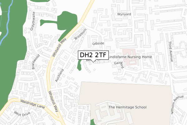 DH2 2TF map - large scale - OS Open Zoomstack (Ordnance Survey)