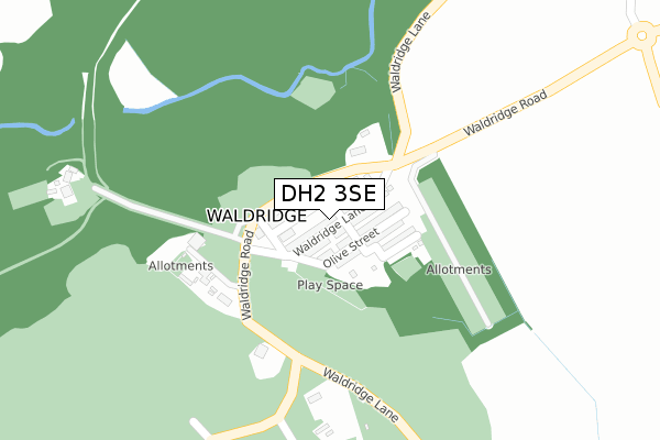 DH2 3SE map - large scale - OS Open Zoomstack (Ordnance Survey)