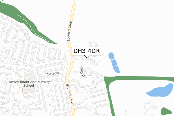 DH3 4DR map - large scale - OS Open Zoomstack (Ordnance Survey) DH3 4DR map - large scale - OS Open Zoomstack (Ordnance Survey)