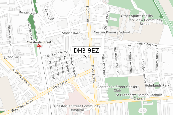 DH3 9EZ map - large scale - OS Open Zoomstack (Ordnance Survey) DH3 9EZ map - large scale - OS Open Zoomstack (Ordnance Survey)