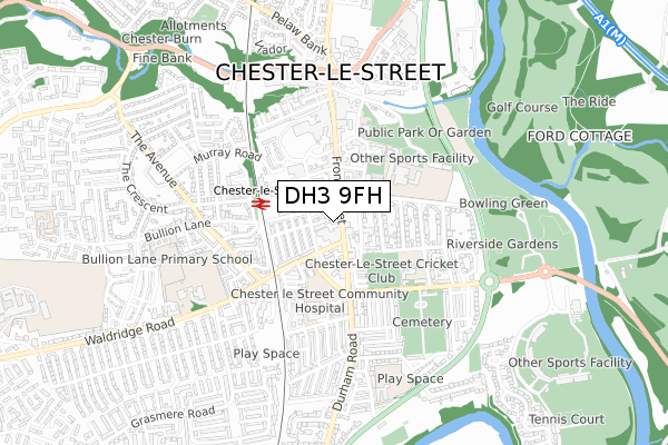 DH3 9FH map - small scale - OS Open Zoomstack (Ordnance Survey) DH3 9FH map - small scale - OS Open Zoomstack (Ordnance Survey)