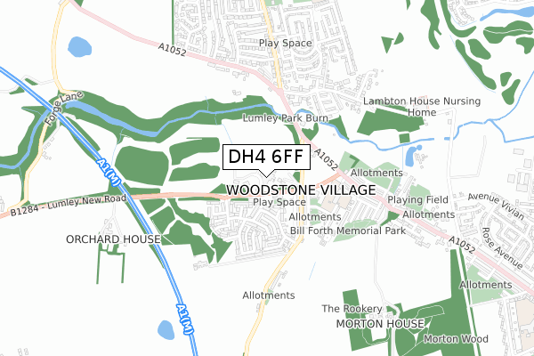 DH4 6FF map - small scale - OS Open Zoomstack (Ordnance Survey) DH4 6FF map - small scale - OS Open Zoomstack (Ordnance Survey)