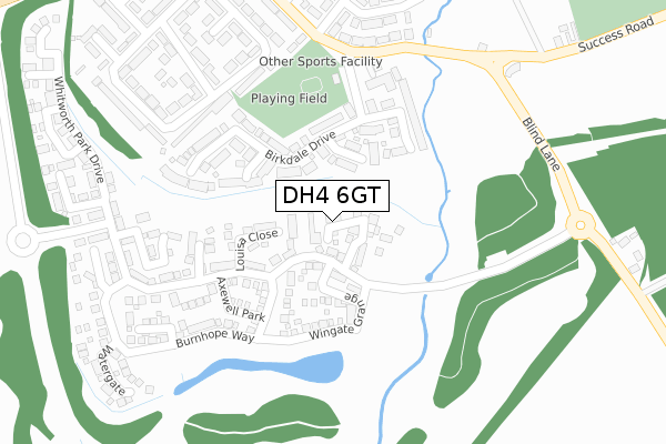 DH4 6GT map - large scale - OS Open Zoomstack (Ordnance Survey) DH4 6GT map - large scale - OS Open Zoomstack (Ordnance Survey)