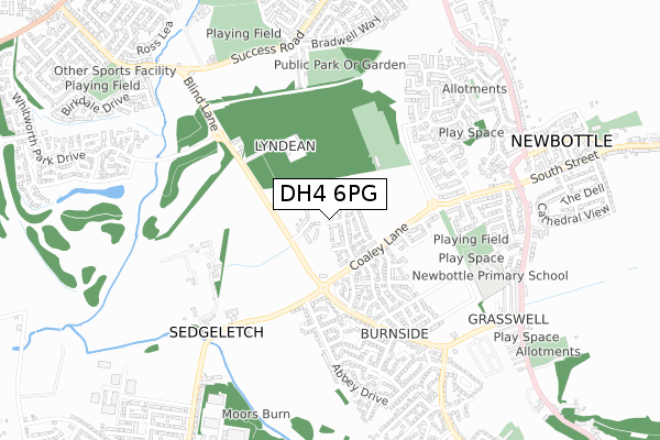 DH4 6PG map - small scale - OS Open Zoomstack (Ordnance Survey) DH4 6PG map - small scale - OS Open Zoomstack (Ordnance Survey)